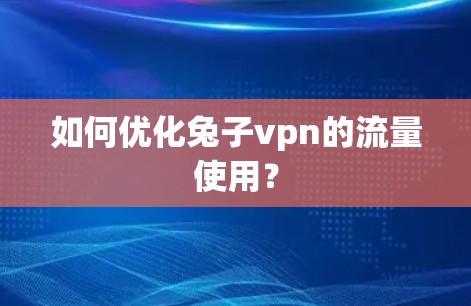 如何优化兔子vpn的流量使用？