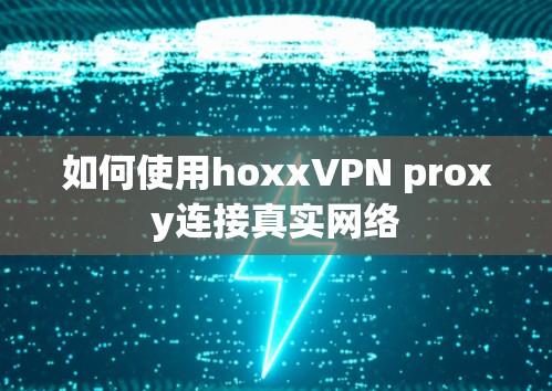如何使用hoxxVPN proxy连接真实网络