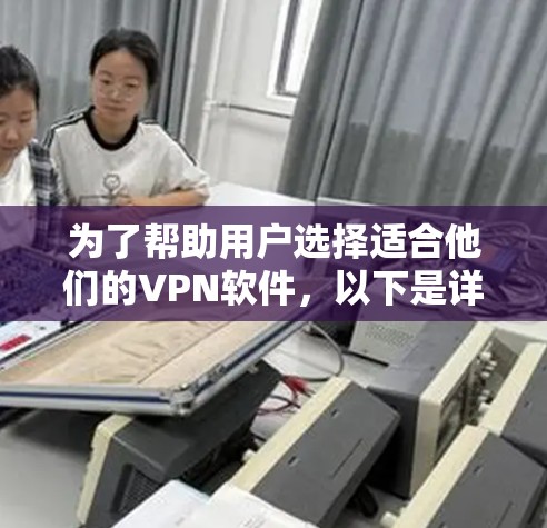为了帮助用户选择适合他们的VPN软件，以下是详细的推荐列表，涵盖了免费和订阅版本，以及根据不同使用场景的不同推荐
