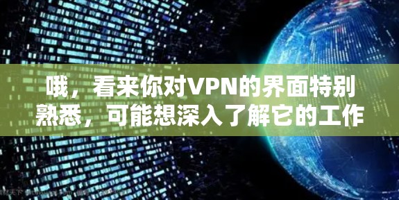 哦，看来你对VPN的界面特别熟悉，可能想深入了解它的工作原理或者练习如何使用。不过，我得先解释一下什么是VPN，然后再告诉你如何使用它