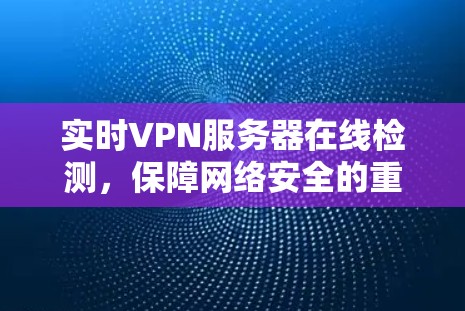实时VPN服务器在线检测，保障网络安全的重要手段