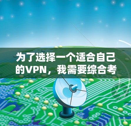 为了选择一个适合自己的VPN，我需要综合考虑多个因素，确保我的设备、安全记录、使用计划以及预算等因素。以下是详细的解决方案