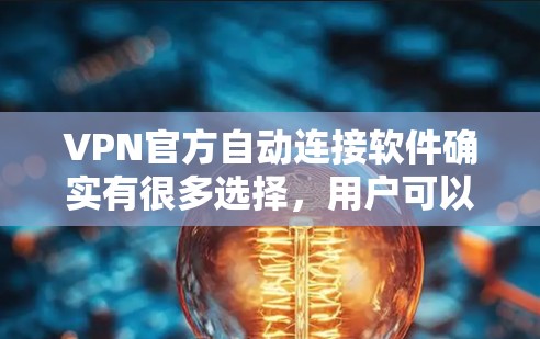 VPN官方自动连接软件确实有很多选择，用户可以根据自己的需求和安全情况来选择。以下是一些常见的VPN软件及其特点