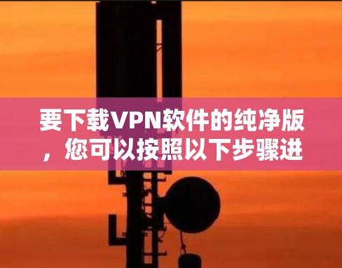 要下载VPN软件的纯净版，您可以按照以下步骤进行