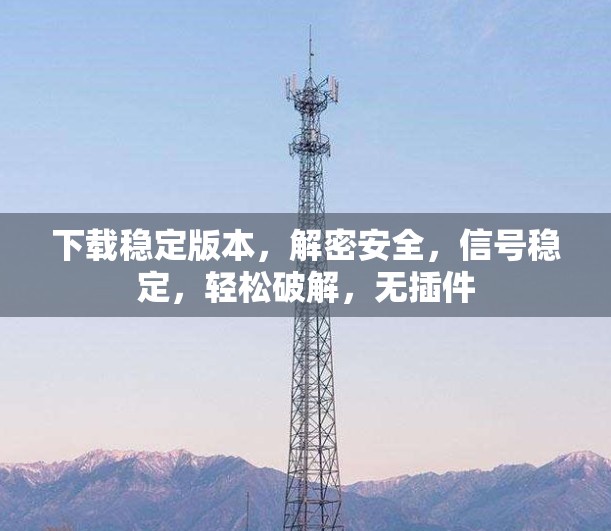 下载稳定版本，解密安全，信号稳定，轻松破解，无插件
