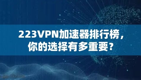 223VPN加速器排行榜，你的选择有多重要？