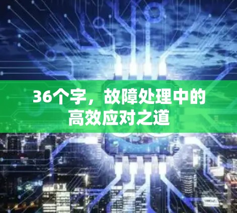 36个字，故障处理中的高效应对之道