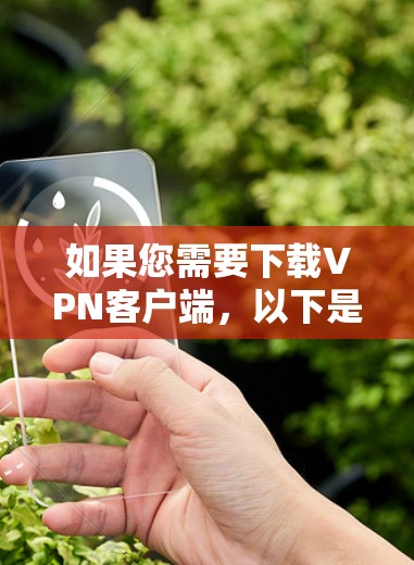 如果您需要下载VPN客户端，以下是一些推荐的软件和平台，方便您下载使用