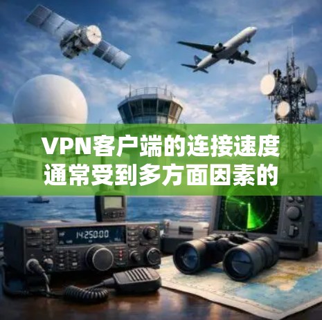 VPN客户端的连接速度通常受到多方面因素的影响，包括服务器的延迟、网络的稳定性、客户端的设置以及VPN服务的配置。以下是一些可能影响VPN连接速度的因素和建议