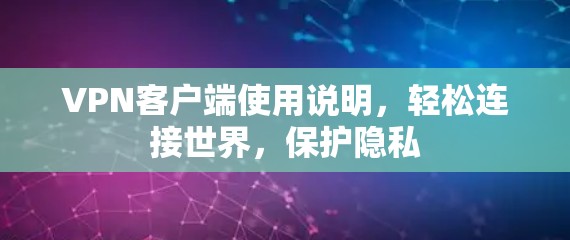 VPN客户端使用说明，轻松连接世界，保护隐私