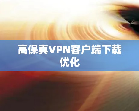 高保真VPN客户端下载优化